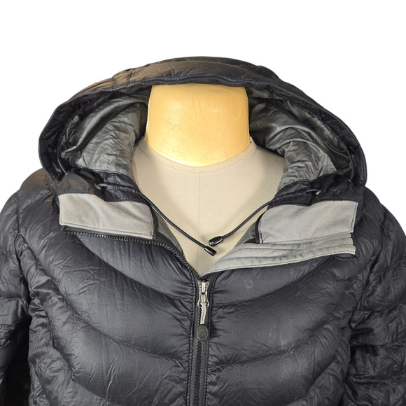 L.L. Bean Womens 3X + Puffer Coat Hood Black Down Long Packable Water Repellent - Picture 3 of 10